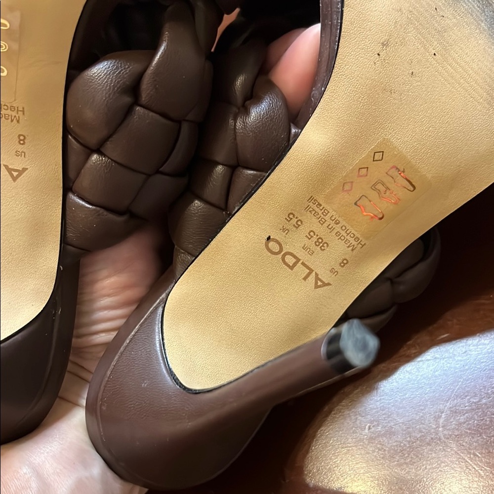 Aldo Women's Chocolate Braided Mules - Picture 9 of 9